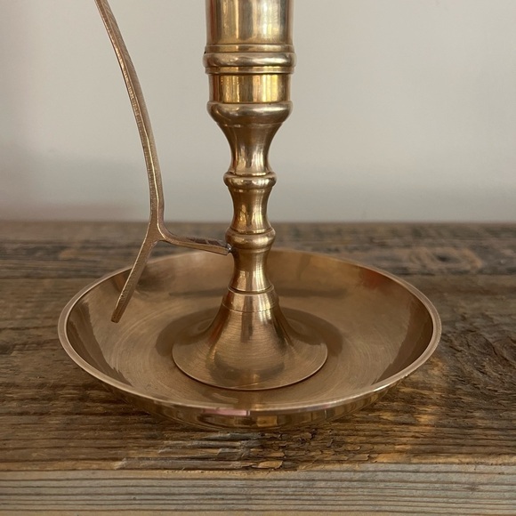 Brass tall chamber candlestick - Picture 2 of 5